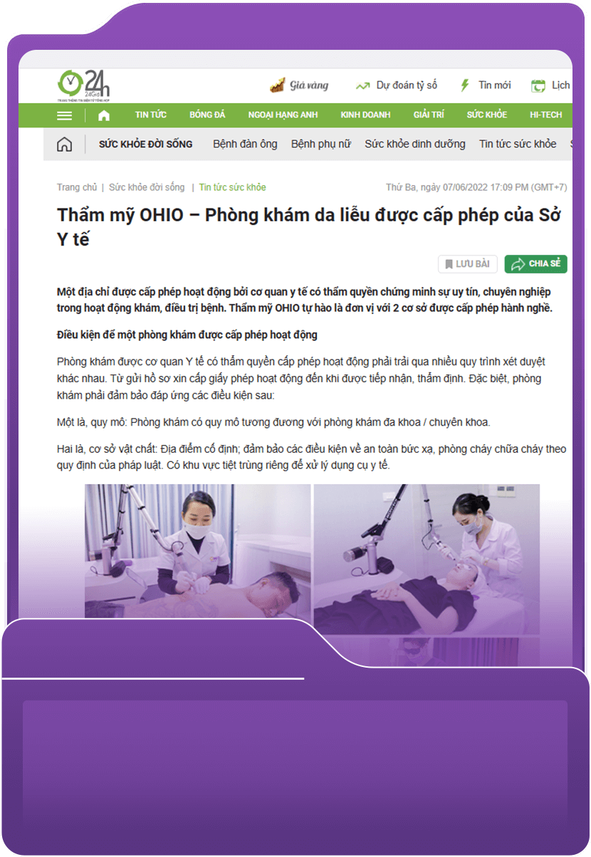 Thẩm mỹ OHIO - Phòng khám da liễu được cấp phép của Sở Y tế