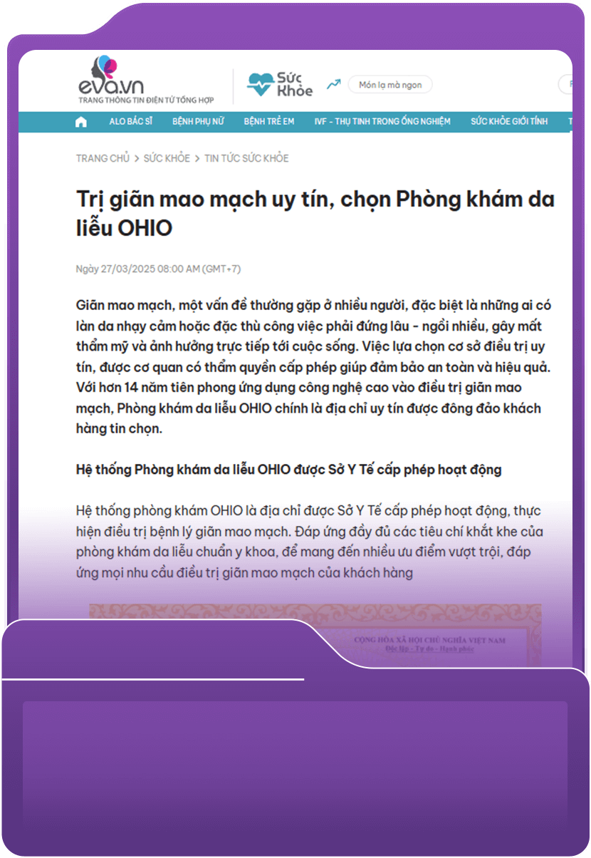 Trị giãn mao mạch uy tín, chọn Phòng khám da liễu OHIO